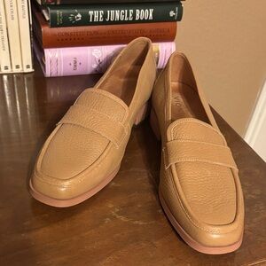 Vionic Tan Leather Slip-On Loafers